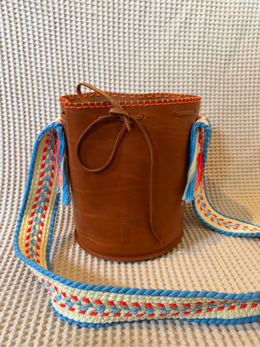 Forte Forte My Bag Leather Bucket Bag Crochet Strap Made In Italy Resort Luxury